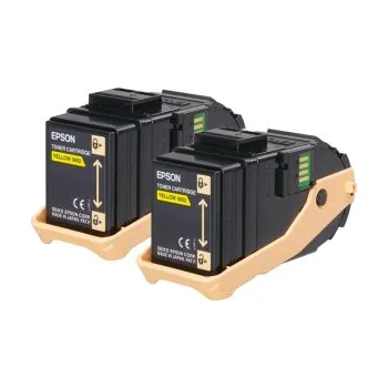 Počítačové příslušenství Epson žlutý (yellow) toner, S050606 (2xS-050602), 2x7500 stran při 5% pokrytí, pro barevnou laserovou tiskárnu Epson AcuLaser C9300D2TN/DTN/TN/DN/N/TNC
