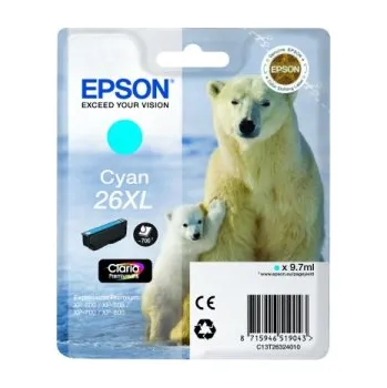 Epson azurový (cyan) inkoust, T263240, objem tiskové náplně 9,7ml, pro barevnou inkoustovou tiskárnu Epson Expression Premium XP 510/600/700/800