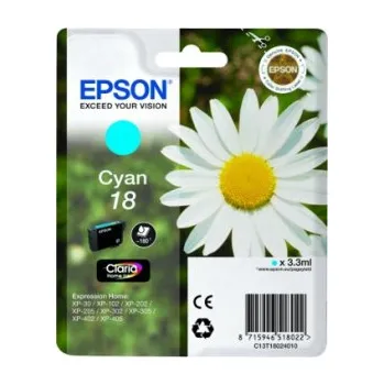 Epson azurový (cyan) inkoust, T180240, objem tiskové náplně 3,3ml, pro barevnou inkoustovou tiskárnu Epson Expression Home XP-30/202/302/402