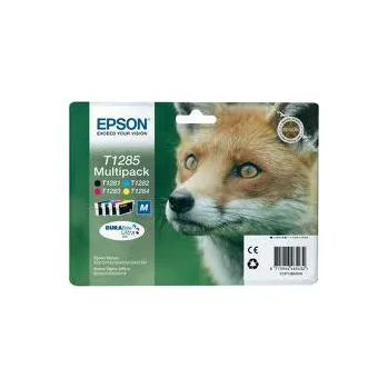 Epson sada inkoustů (cmyk), T128540, černá, azurová, purpurová, žlutá, T1281/T1282/T1283/T1284, objem tiskové náplně 16,4ml, pro barevnou inkoustovou tiskárnu / kopírku Epson Stylus Office BX305F/S22/SX125
