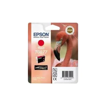 Epson červený (red) inkoust, T087740, objem tiskové náplně 11,4ml, pro barevnou inkoustovou tiskárnu / kopírku Epson Stylus Photo R1900