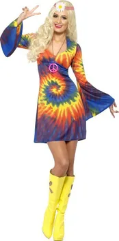 Karnevalový kostým Smiffys Dámský kostým Hippie batikované šaty