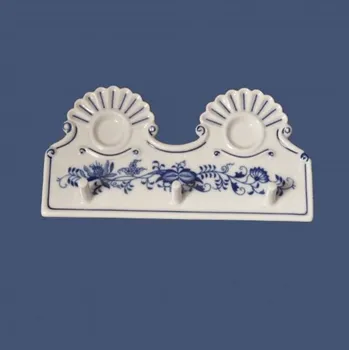 Věšák Český porcelán, a.s., Dubí Kuchyňský věšák, 180 x 90 mm, cibulák, Český porcelán