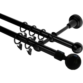 Garnýž kovová 200 cm dvouřadá - dvojitá 16 paola černá