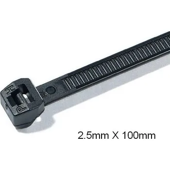 Stahovací páska Sifam Stahovací páska 2,5x100mm, 100ks Černá