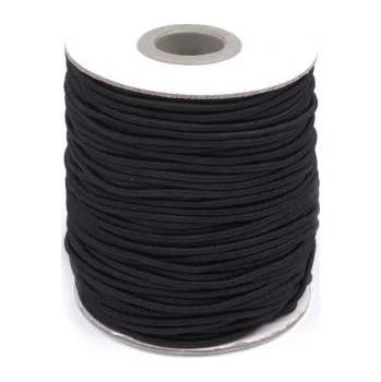 Textilie Guma, pruženka kulatá kloboučnická černá 1mm, metráž