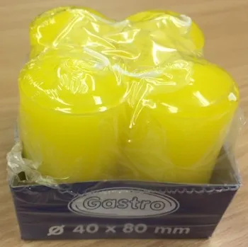 Svíčka Svíčka válcová OE 40x80mm (cena za 4ks) Barva: žlutá