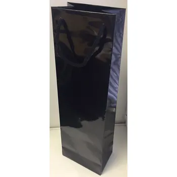 Papírová taška na víno 110x90x400mm Barva: černá