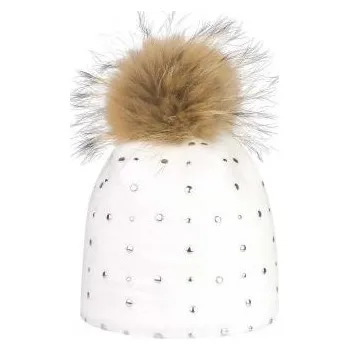 Čepice Brekka - SHINY RACOON PON - WHT