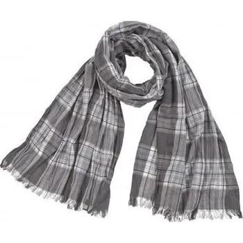 Šála Brekka - CHECK SCARF - BLK