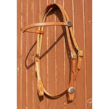 Uzdečka MONTANA prošívaná s končem Velikost: pony, Barva: černá, Barva nitě: barva kůže