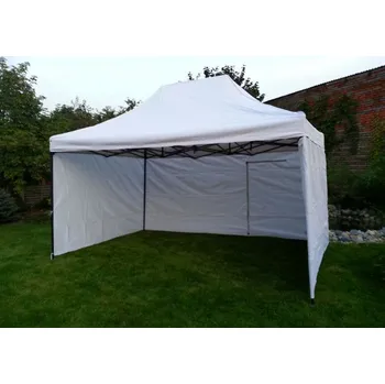 Zahradní stan Nůžkový stan 4,5x3m DELUXE bílý se 4 dělenými boky