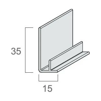 Obklad Zakládací profil Kerrafront barva bílá dl. 3m Zakládací profil Kerrafront barva bílá dl. 3m