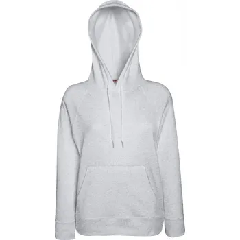 Dámská mikina Fruit of the Loom Dámská lehká mikina s kapucí Fruit of the Loom šedý melír XS