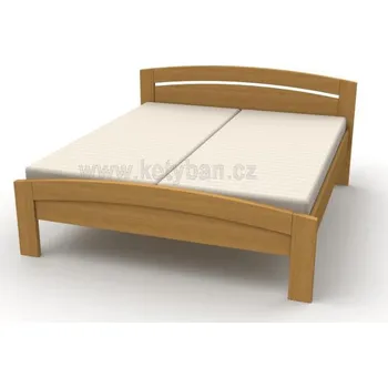 Postel Dřevěná postel Michaela s oblým čelem 200x90 Buk Doprava ZDARMA.