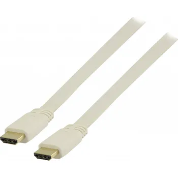 Video kabel VALUELINE Plochý High Speed HDMI™ kabel s ethernetem HDMI™ konektor - HDMI™ konektor 2.00 m bílý