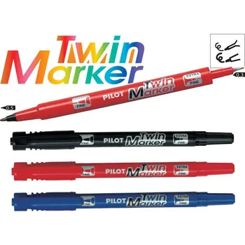 popisovač Pilot Twin oboustranný červená