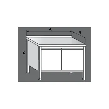 Dílenský stůl Nerezový pracovní stůl skříňový dvoukřídlový