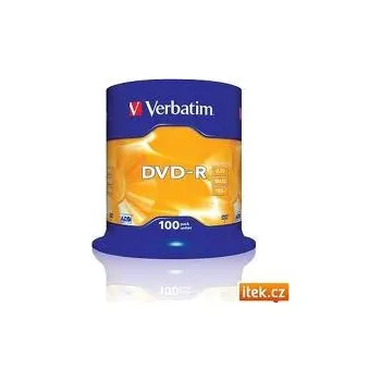 Ukládání dat DVD-R Verbatim 16x/4,7GB/spindl box 100ks