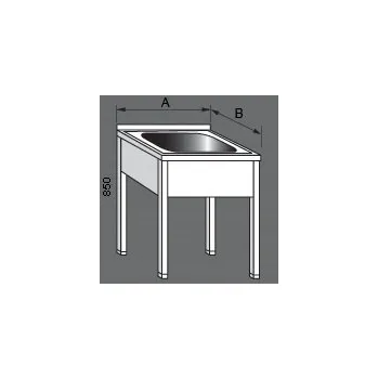 Nerezový dřez Nerezový mycí stůl prolisovaný s jedním dřezem