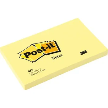 Samolepící bloček 3M Post-it 655 Y 76x127mm, 100 lístků