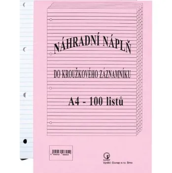 vložka kroužkový zápisník A4 100listů linka