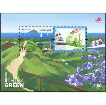 Poštovní známka (2016) MiNr. 614 - 615 ** - 0,75 € - Portugalsko Azory - BLOCK 61 - Europa: Myslíme zeleně