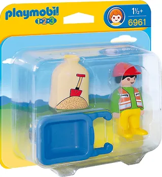 Stavebnice Playmobil Playmobil 6961 Stavební dělník s kolečkem (1.2.3)