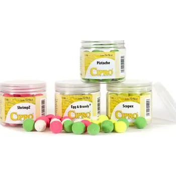 Boilies Cipro plovoucí boilies Fluo Pop-Up Příchuť: Egg & Brandy