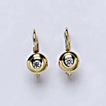 Náušnice Náušnice žluté zlato zirkony, šperky zlaté,VE 133