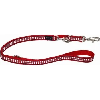 Vodítko pro psa Red Dingo Bones přepínací vodítko červené