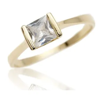 Prsten Zlatý prsten, žluté zlato se zirkonem - VR97