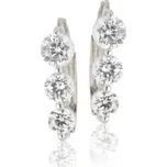 Zlaté náušnice čiré zirkony ,bílé i žluté zlato-VE 101