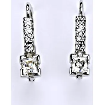 Náušnice Náušnice bíle zlato zirkony, šperky zlaté VE 59