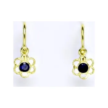 Náušnice Dětské náušnice zlaté se spinelem, žluté zlato, 0,90 g VE 197