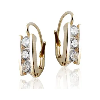 Náušnice Zlaté náušnice se zirkony , žluté zlato - VE 12