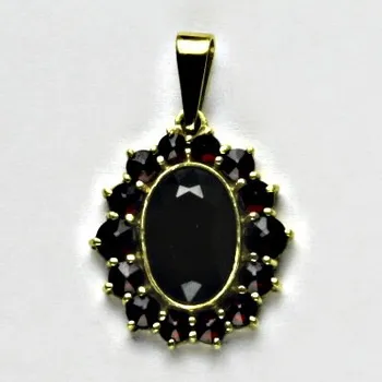 Přívěsek Zlatý přívěsek, žluté zlato, přírodní granát 3,98 g - 4087 poslední kus (Zlatý přívěsek s granáty)