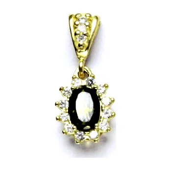 Přívěsek Zlatý přívěsek Kate, žluté zlato, syntetický olivín, přívěšek ze zlata, P 1480