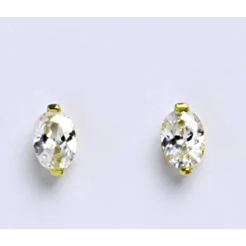 Náušnice Zlaté náušnice, žluté zlato na šroubek, zirkon, náušničky ze zlata 1,73 g