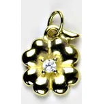 Zlatý přívěsek čtyřlístek , žluté i bílé zlato, čirý zirkon - P 219 (Zlatý čtyřlístek)