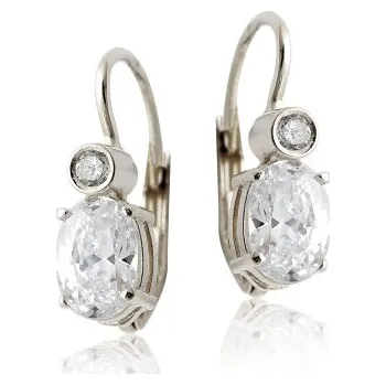 Náušnice Zlaté náušnice se zirkony , bílé zlato - VE 146