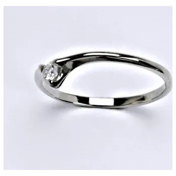 Prsten Zlatý prsten s briliantem (diamantem), bílé zlato 14 kt, váha 1,17 g VR 201