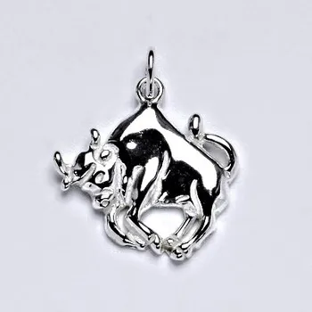 Přívěsek Zlatý přívěsek,znamení zvěrokruhu býk,bílé zlato,14 kt, P 982 (zlaté měsíční znamení)