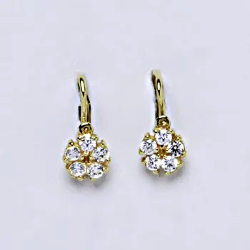 Náušnice Dětské náušnice žluté zlato, zirkon, šperky zlaté VE 202 BZ