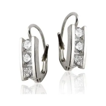 Náušnice Zlaté náušnice se zirkony- bílé zlato - VE 12