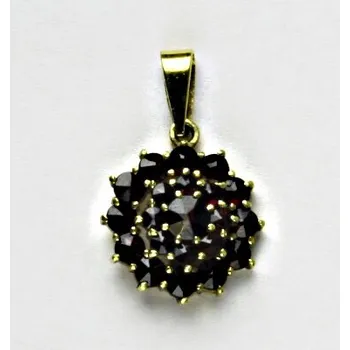 Přívěsek Zlatý přívěsek, žluté zlato, přírodní granát, 3,10 g - 4086 poslední kus (Zlatý přívěsek s granáty)