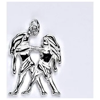 Přívěsek Zlatý přívěsek, znamení zvěrokruhu blíženec, bílé zlato,14 kt, P 941