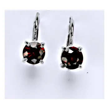 Drahý kámen Zlaté náušnice granát, bílé i žluté zlato, NK 1250
