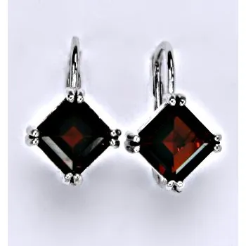 Drahý kámen Zlaté náušnice přírodní granát, bílé i žluté zlato - NK 1259