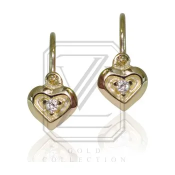 Náušnice Dětské náušnice zlaté, žluté zlato se zirkony - VE 201